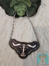 Load image into Gallery viewer, Western Longhorn Cattle Leather Necklace - Jeans Jewels and Jesus Boutique
