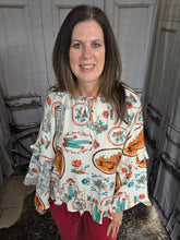 Load image into Gallery viewer, Western Peasant Blouse - Jeans Jewels and Jesus Boutique
