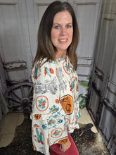 Load image into Gallery viewer, Western Peasant Blouse - Jeans Jewels and Jesus Boutique
