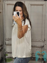 Load image into Gallery viewer, White Ruffled Capped Sleeve Top - Jeans Jewels and Jesus Boutique
