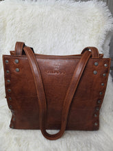 Load image into Gallery viewer, Zidana Aria Amethyst Veg Tanned Leather Tote Bag - Jeans Jewels and Jesus Boutique
