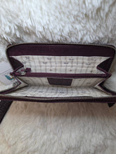 Load image into Gallery viewer, Zidana Elko Braided Veg Tanned Leather Wallet-Merlot Smoke - Jeans Jewels and Jesus Boutique
