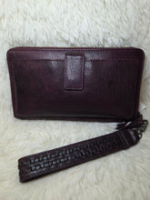 Load image into Gallery viewer, Zidana Elko Braided Veg Tanned Leather Wallet-Merlot Smoke - Jeans Jewels and Jesus Boutique

