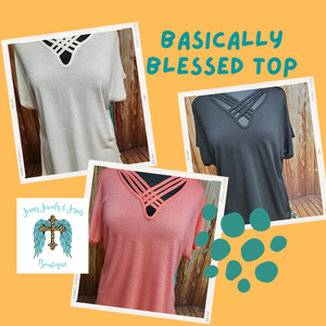 Basically Blessed Top - White