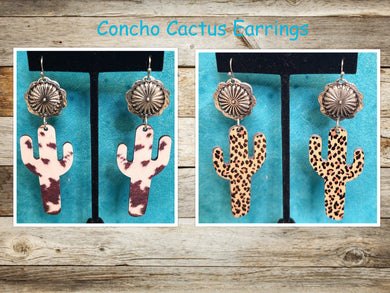 Concho Cactus Earrings