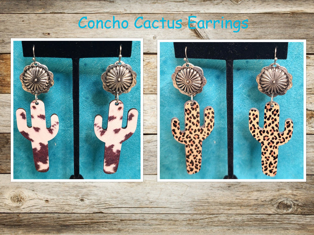 Concho Cactus Earrings