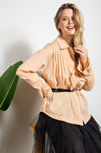 Load image into Gallery viewer, Apricot Exaggerated Ruffle Detailing Top
