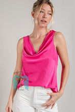 Load image into Gallery viewer, Hot Pink Sleeveless Cowl Neck Top

