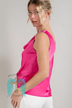 Load image into Gallery viewer, Hot Pink Sleeveless Cowl Neck Top
