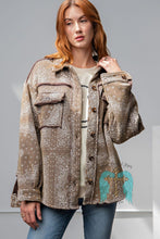 Load image into Gallery viewer, Let&#39;s Get Comfy Printed Shirt Jacket - Mocha
