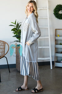 Longline Washed Fabric Shirt or Kimono