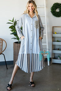 Longline Washed Fabric Shirt or Kimono