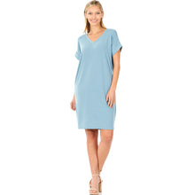 Load image into Gallery viewer, Rolled Short Sleeve T-Shirt Dress - 4 Colors
