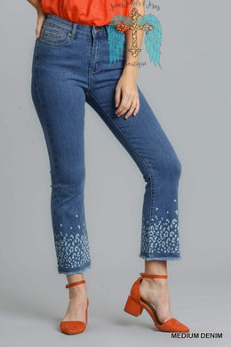 Animal Print Detail Jeans