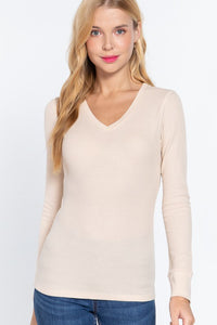 Solid Color Long Sleeve Knit Top - 8 Colors