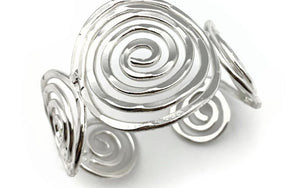 Three Spiral Silve-Plated Cuff Bracelet