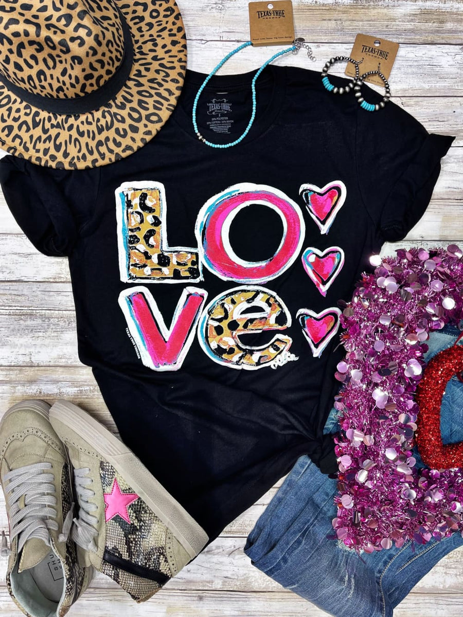 Stelter Leopard Stacked Love Tee