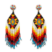 Load image into Gallery viewer, Seed Bead Fringe Earrings - 3 Colors
