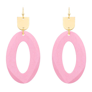 Oval Wood Earrings - 5 Colors