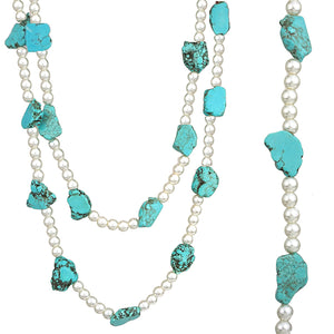 Chip Stone Long Necklace - 2 Colors