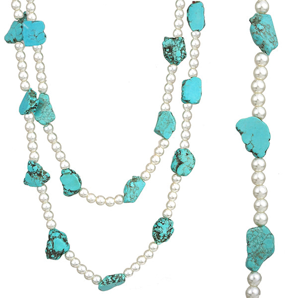 Chip Stone Long Necklace - 2 Colors