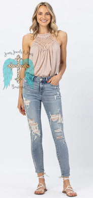Lace Patch Skinny Jean