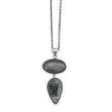 Load image into Gallery viewer, Kashi Semiprecious Stone Pendant Necklace - Black Fossil Coral - Jeans Jewels and Jesus Boutique

