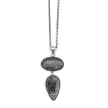 Load image into Gallery viewer, Kashi Semiprecious Stone Pendant Necklace - Black Fossil Coral
