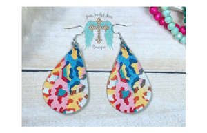 Summer Leopard Leather Earrings