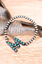 Load image into Gallery viewer, Turquoise Beaded Initial Silver Pearl Bracelet - 15 Letters - Jeans Jewels and Jesus Boutique
