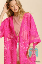 Load image into Gallery viewer, Hot Pink Lace Kimono
