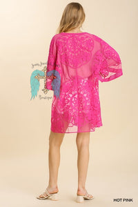 Hot Pink Lace Kimono