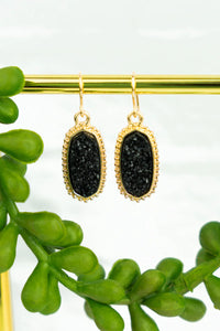 Anelise Black Druzy Earrings