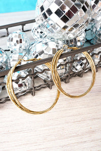 Twisting The Night Away Hoop Earrings - 2 Colors