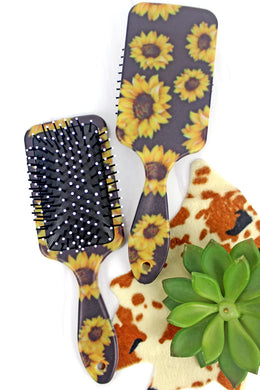 Sunflower Night Paddle Hairbrush