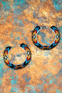 Arcadia Lakes Multi Seed Bead Hoop Earrings/3 Colors
