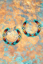 Load image into Gallery viewer, Arcadia Lakes Multi Seed Bead Hoop Earrings/3 Colors
