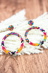 Edgemont Seed Bead Hoop Earrings - 4 Colors
